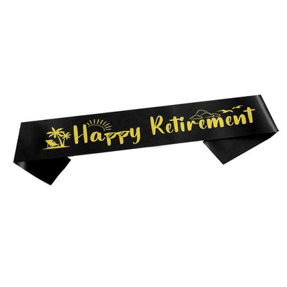 Happy Retirement Sash - Festive Party Decoration Satin Sash for Retirement Celebrations