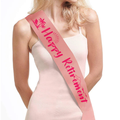 Happy Retirement Sash - Festive Party Decoration Satin Sash for Retirement Celebrations