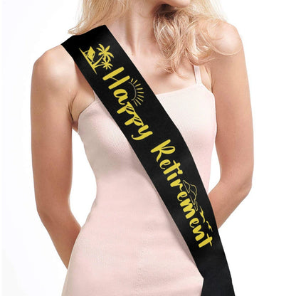 Happy Retirement Sash - Festive Party Decoration Satin Sash for Retirement Celebrations
