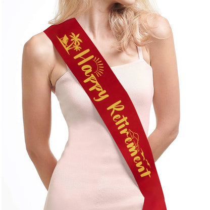 Happy Retirement Sash - Festive Party Decoration Satin Sash for Retirement Celebrations