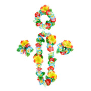 4 Pcs Hawaiian Artificial Flower Leis Necklaces Headbands Wristbands for Beach Party