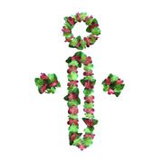 4 Pcs Hawaiian Artificial Flower Leis Necklaces Headbands Wristbands for Beach Party