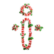 4 Pcs Hawaiian Artificial Flower Leis Necklaces Headbands Wristbands for Beach Party