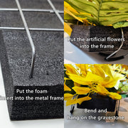12" Artificial Flower Saddle with Foam for Grave Headstone Cemetery Floral Arrangements - Bulk Quantity