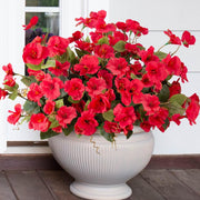 Hibiscus Bush Artificial Flowers 10 Pcs UV Resistant Outdoor Faux Silk Plants