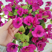 Hibiscus Bush Artificial Flowers 10 Pcs UV Resistant Outdoor Faux Silk Plants