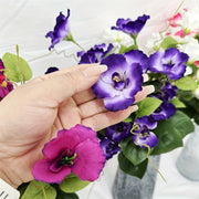 Hibiscus Bush Artificial Flowers 10 Pcs UV Resistant Outdoor Faux Silk Plants