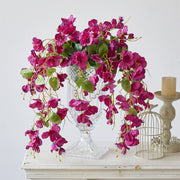 2 Pcs Artificial Hibiscus Weeping Hanging Flowers UV Resistant for Outdoors