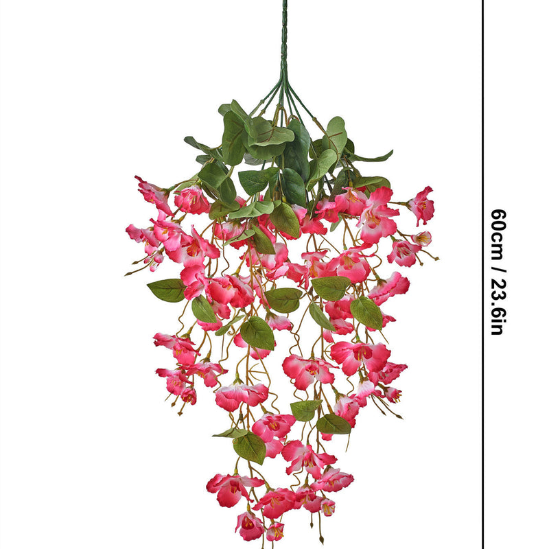 2 Pcs Artificial Hibiscus Weeping Hanging Flowers UV Resistant for Outdoors