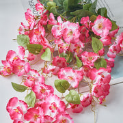 2 Pcs Artificial Hibiscus Weeping Hanging Flowers UV Resistant for Outdoors