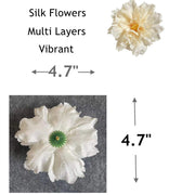 50 Pcs Artificial Hibiscus Flower Heads for Crafts Bulk Faux Silk Floral Supplies