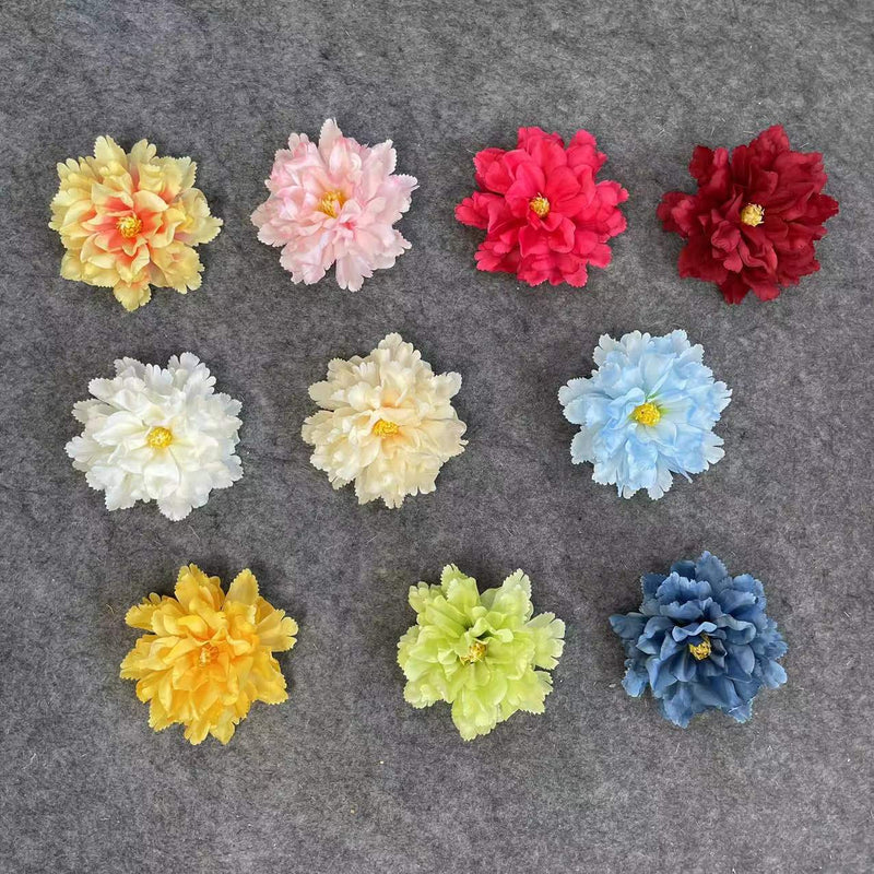 50 Pcs Artificial Hibiscus Flower Heads for Crafts Bulk Faux Silk Floral Supplies