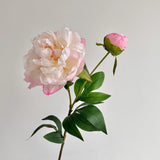 High-Quality 2-Head Pink Peony Artificial Flower - 26.8" Faux Floral Stem for Living Room & Dining Table Decor
