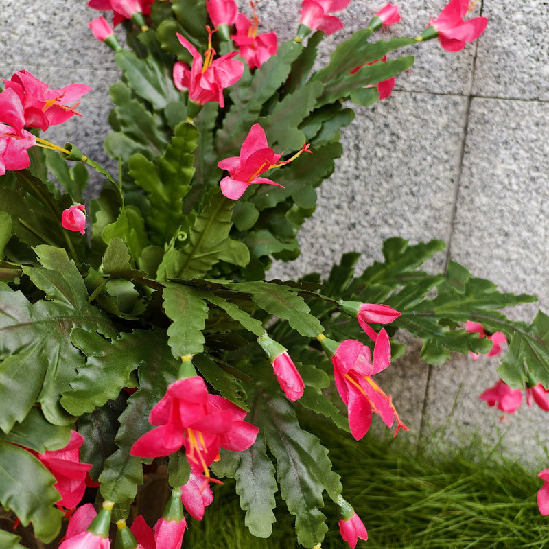 21 Inch Artificial Thanksgiving Cactus Plants 10 Pcs UV Resistant Outdoor Durable