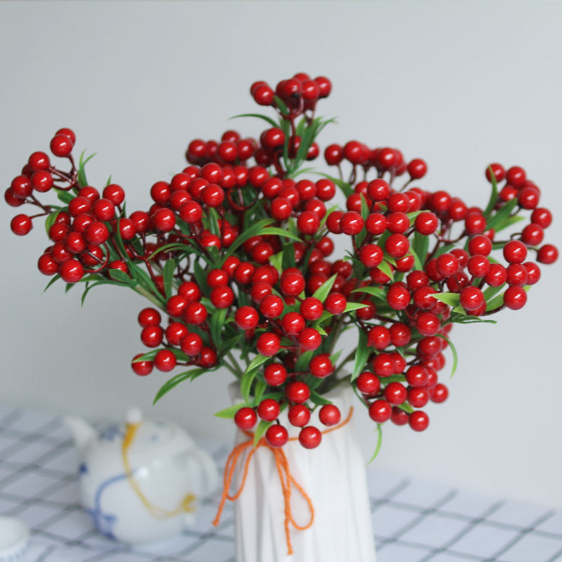 14 Inch Holly Berry Stems Picks 12 Pcs Artificial Christmas Berries Faux Holiday Decor
