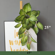 10 Pcs Artificial Trailing Hosta Bush Plants 12 Inch Lifelike Hanging Green Foliage