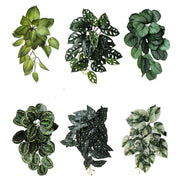 10 Pcs Artificial Trailing Hosta Bush Plants 12 Inch Lifelike Hanging Green Foliage