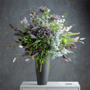 31 Inch Artificial Purple and Green Flower Bouquet with Vase, 1 Pc Silk Floral Arrangement for Hotel Lobby and Reception Decor