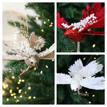 Hummingbird Christmas Tree Ornament, Artificial Bird Hanging Decoration for Christmas Scene Setup