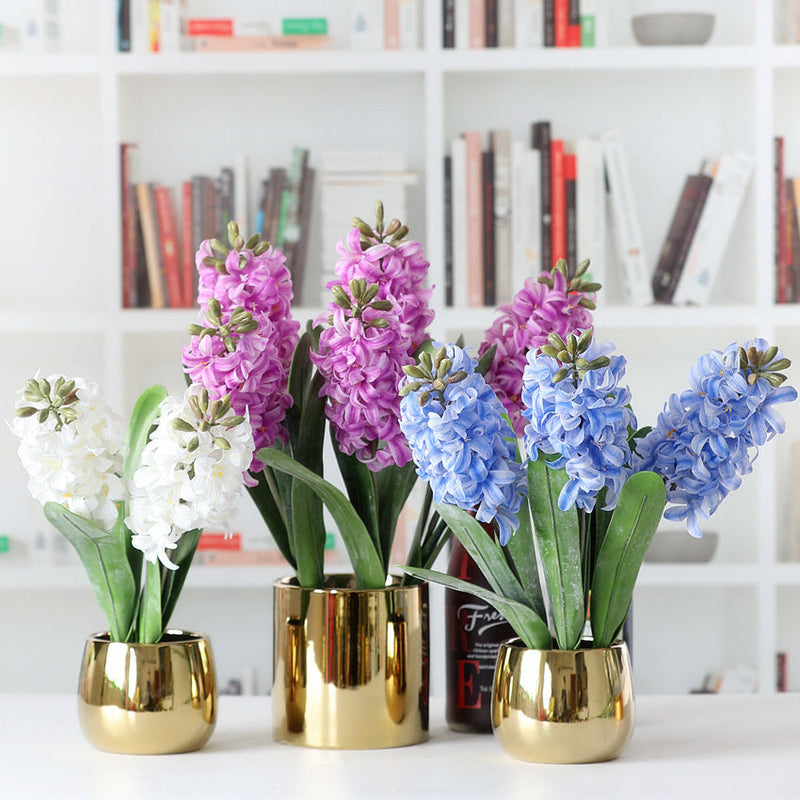 16 Inch Artificial Hyacinth Stems 10 Pcs Real Touch Silk Flowers Bulk
