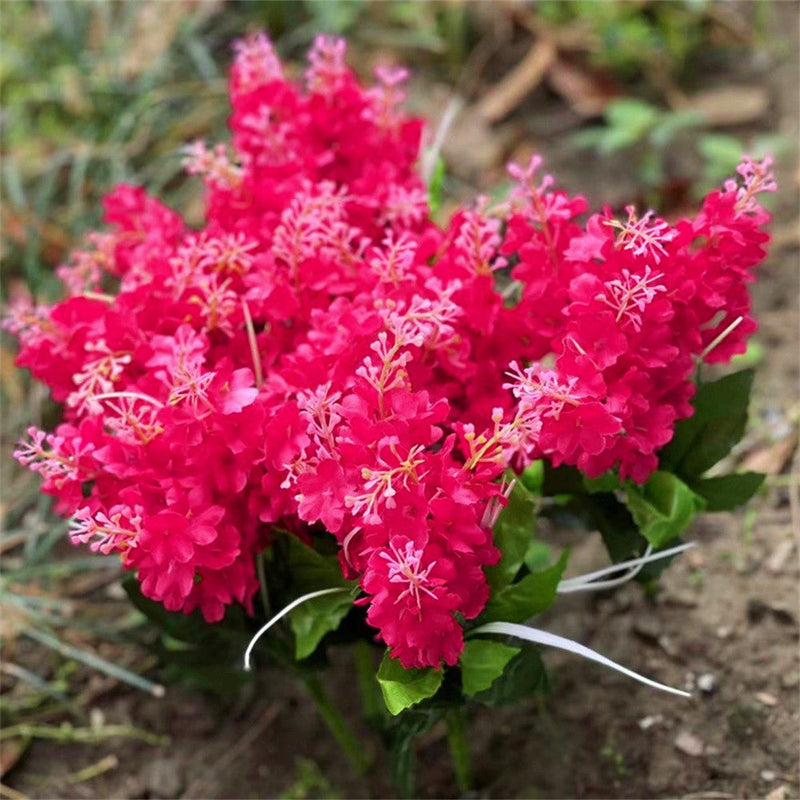 8 Pcs Artificial Hyacinth Bush Flowers UV Resistant Outdoor Silk Plants Bulk