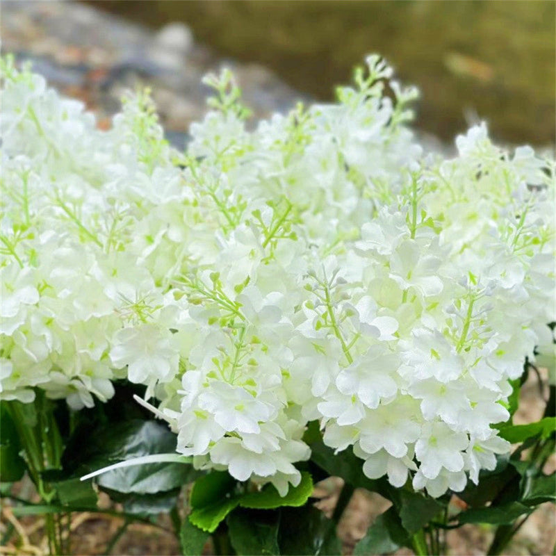 8 Pcs Artificial Hyacinth Bush Flowers UV Resistant Outdoor Silk Plants Bulk
