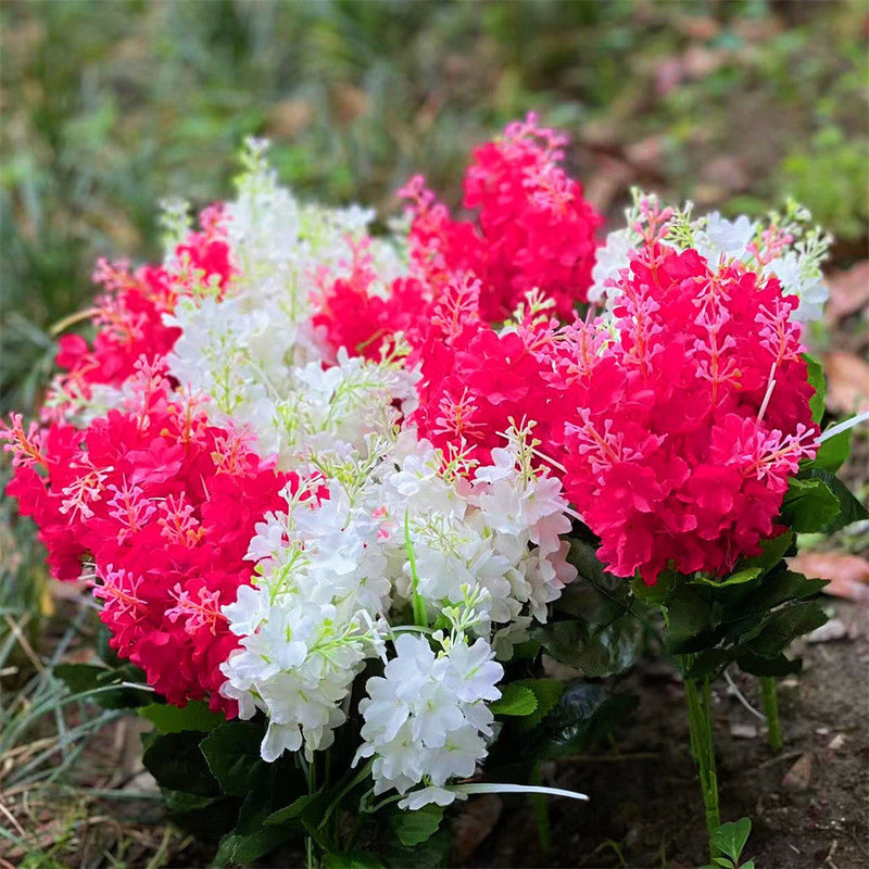 8 Pcs Artificial Hyacinth Bush Flowers UV Resistant Outdoor Silk Plants Bulk