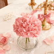 Artificial Hydrangea Arrangement 12 Inch Real Touch Bulk 1 Vase with Clear Faux Water