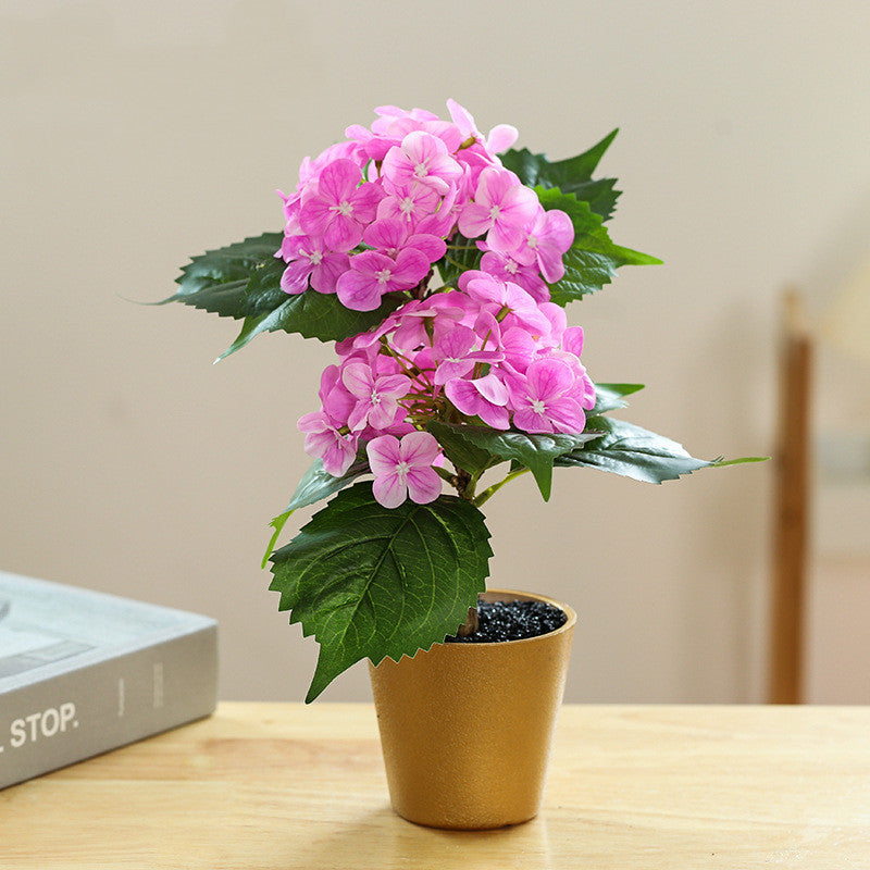 11 Inch Artificial Hydrangea Potted Plant, Bulk Wholesale, Silk Flowers