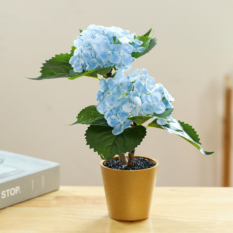 11 Inch Artificial Hydrangea Potted Plant, Bulk Wholesale, Silk Flowers