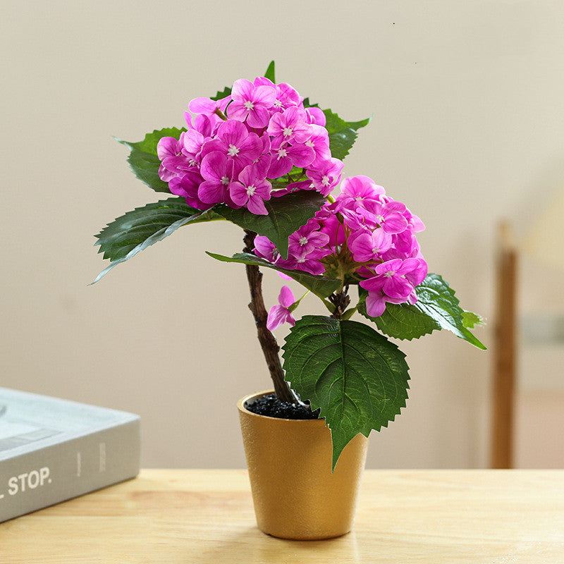11 Inch Artificial Hydrangea Potted Plant, Bulk Wholesale, Silk Flowers
