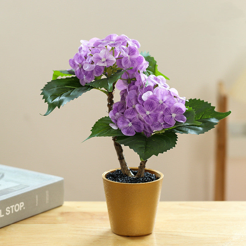 11 Inch Artificial Hydrangea Potted Plant, Bulk Wholesale, Silk Flowers