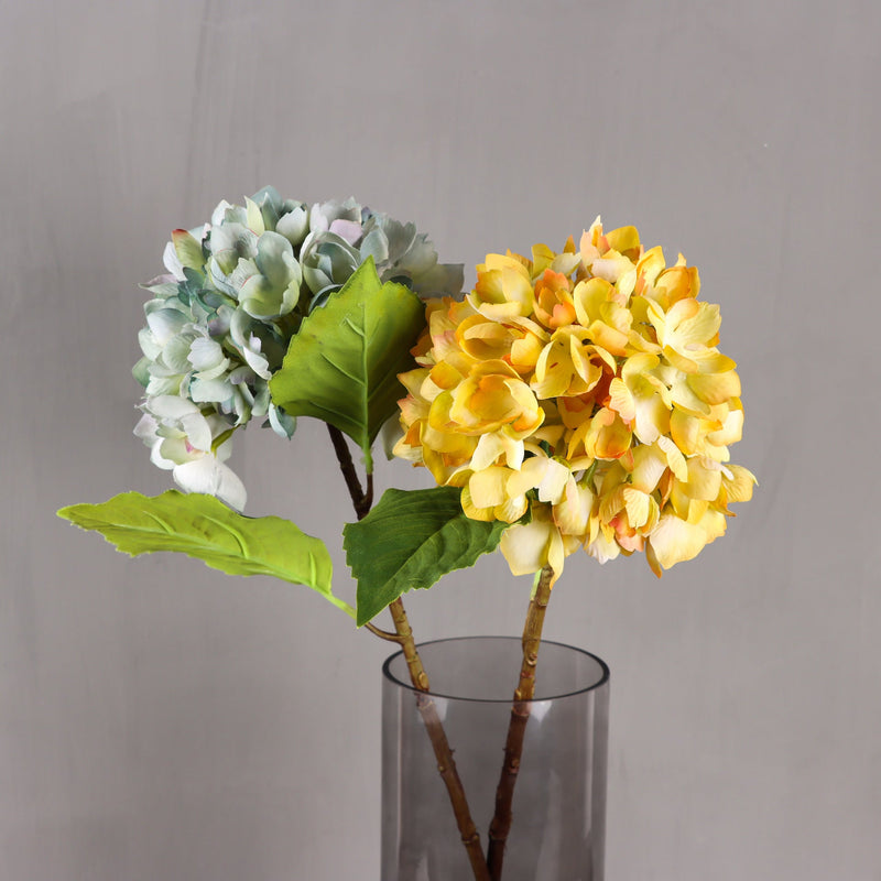 Silk Hydrangea Flowers with Stems and Leaves, 10 Pcs, Artificial Floral Arrangement for Home Wedding Party Table Decor