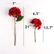 Silk Hydrangea Flowers with Stems and Leaves, 10 Pcs, Artificial Floral Arrangement for Home Wedding Party Table Decor