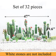 10 Pcs Artificial Cactus Stems Bulk Set Faux Succulent Plants for Landscaping