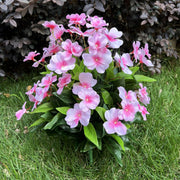 24 Stems Large Artificial Impatiens Bush UV Resistant Outdoor Silk Flowers