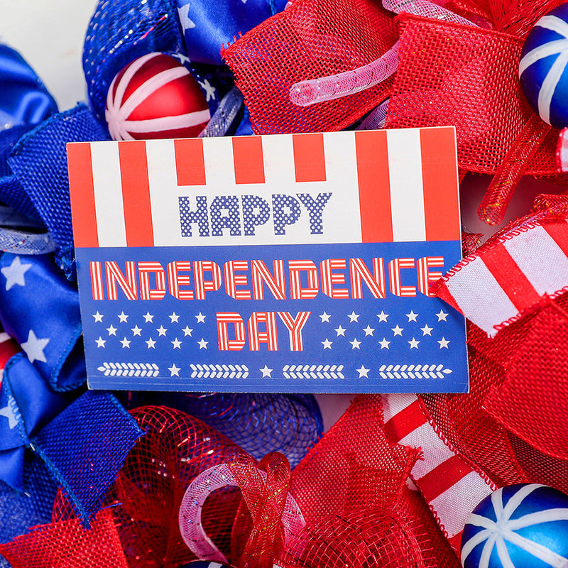 Independence Day Decoration Wreath 12 Inch 4th of July Memorial Day Artificial Flower Wreath Bulk Quantity