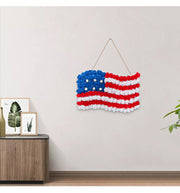 Independence Day Rose Floral Wreath Hanging Sign 12 Inch Artificial Holiday Decoration Bulk