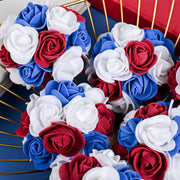 6 Pcs 3 Inch Artificial Hanging Rose Flower Balls Patriotic USA Independence Day Memorial Day Decor