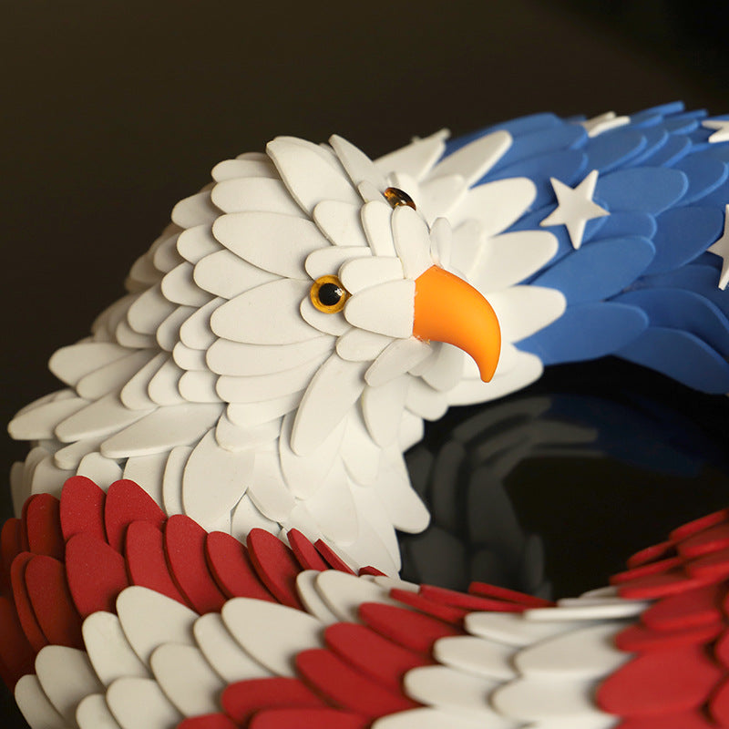 15 Inch Artificial Eagle Wreath 1 Pc Independence Day Decorative Outdoor Door Decor