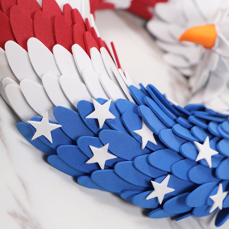 15 Inch Artificial Eagle Wreath 1 Pc Independence Day Decorative Outdoor Door Decor