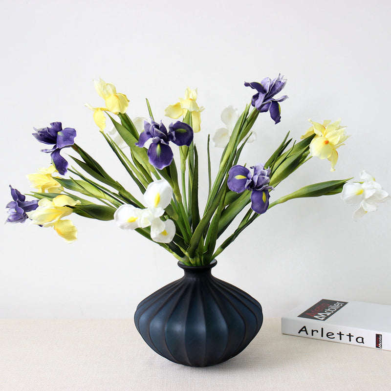 23 Inch Artificial Iris Stems 10 Pcs Real Touch Silk Flowers Bulk Wholesale