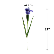 23 Inch Artificial Iris Stems 10 Pcs Real Touch Silk Flowers Bulk Wholesale