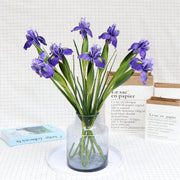 23 Inch Artificial Iris Stems 10 Pcs Real Touch Silk Flowers Bulk Wholesale