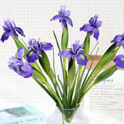 23 Inch Artificial Iris Stems 10 Pcs Real Touch Silk Flowers Bulk Wholesale