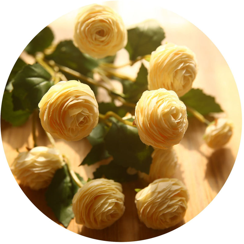 16 Inch Artificial Silk Ranunculus Stem Spray Branches Bulk Quantity