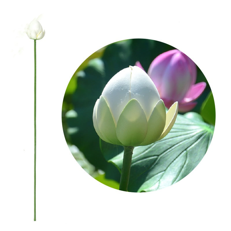 38.5 Inch Extra Large Lotus Stems with Leaves, 10 Pcs Artificial Flower Stems for Pool Landscaping