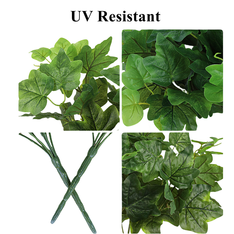 17 Inch Ivy Greenery Bush 10 Pcs UV Resistant Artificial Plants for Outdoors