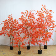 Artificial Japanese Maple Silk Tree 36 Inch Fall Colors Lifelike Plant with Basket Decoration Bulk Wholesale