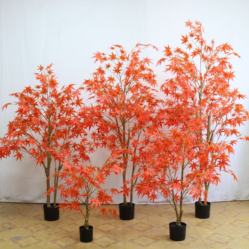 Artificial Japanese Maple Silk Tree 36 Inch Fall Colors Lifelike Plant with Basket Decoration Bulk Wholesale